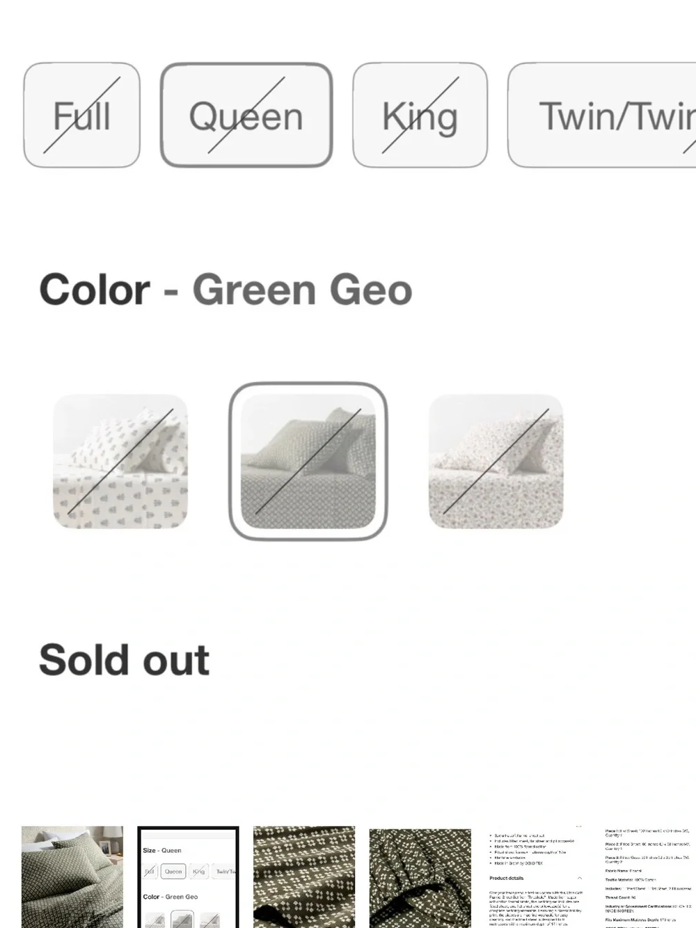 Threshold  King Green Geo 100% Cotton Flannel 4 -Piece Sheet Set